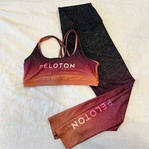 Peloton With legging and bra sparkly sunset set - both size L